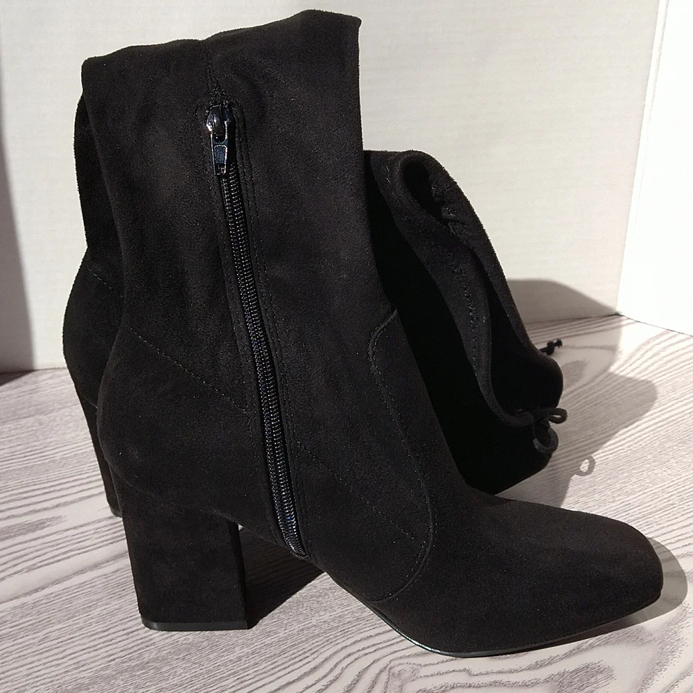 Unisa Quesia Black Faux Suede Over-The-Knee Boots